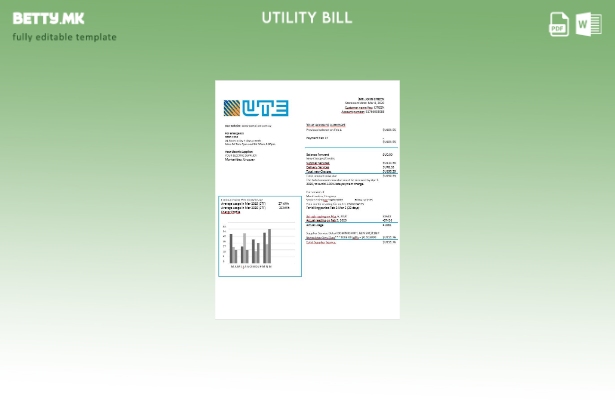 Модерен стил Уругвај UTE шаблон за сметки за електрична енергија